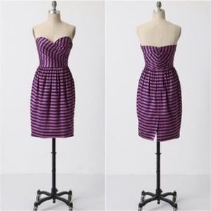 Anthropologie Corey Lynn Calter Striped Strapless Dress Sz 6 Pink & Blue